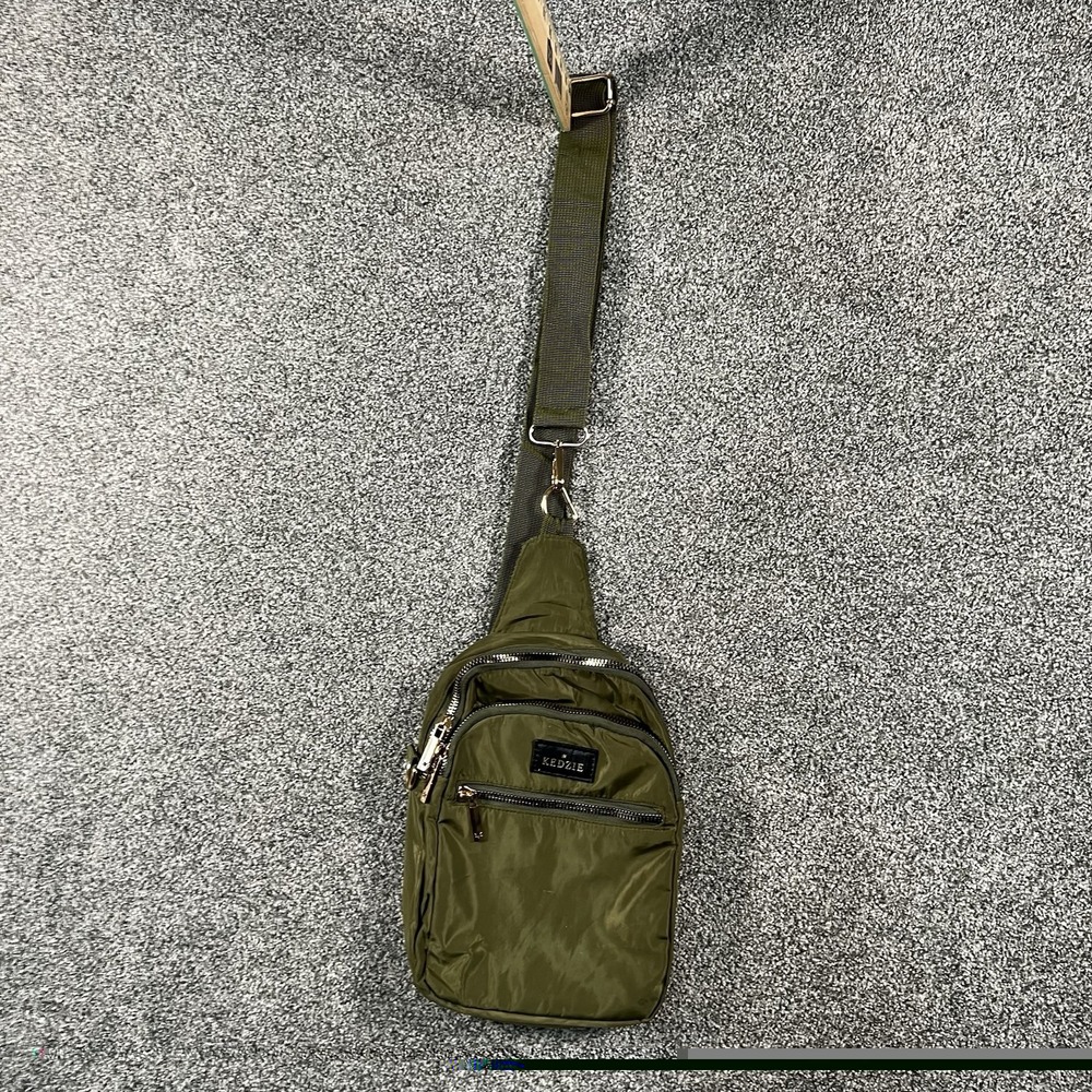 Kedzie Olive Green Nylon Sling Bag Crossbody Backpack Travel Adjustable